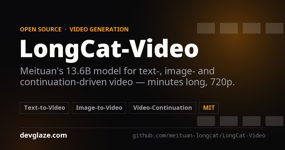 LongCat-Video: Meituan's Open-Source 13.6B Video Generation Model